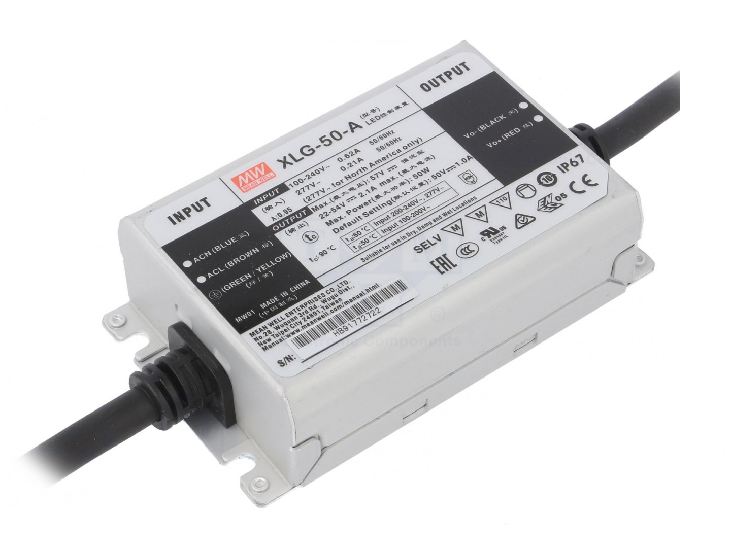 Alimentation LED Mean Well XLG-50-AB 50W 1A - Driver IP67 Gradable Pour éclairage Extérieur/intérieur - 7