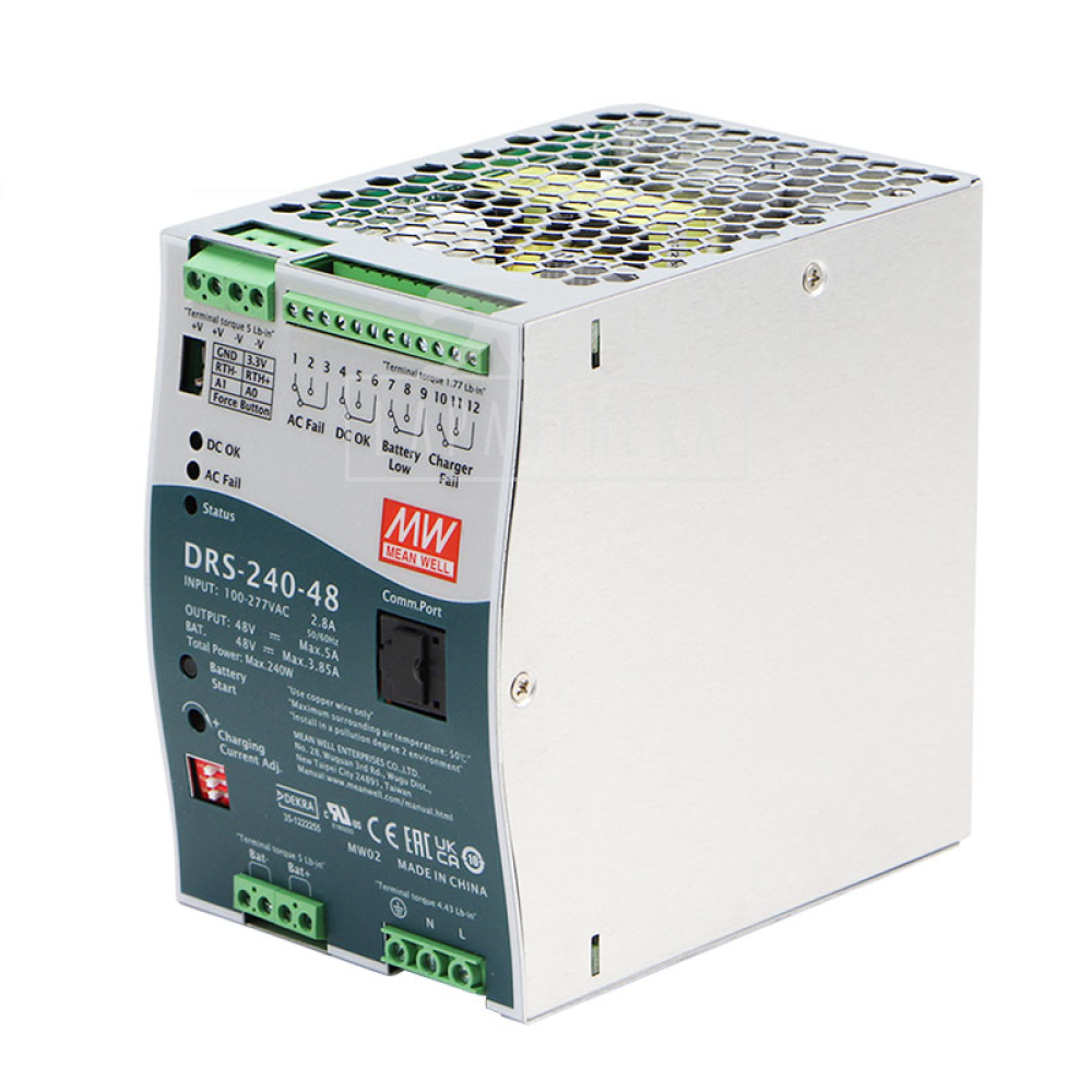Mean Well DRS-240-24 DIN sínes tápegység  240W; 24VDC; 10A; 90÷305VAC